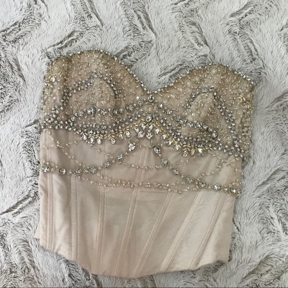 Watters Bridal Jeweled Kian Corset Almond Color 8 - Picture 8 of 8